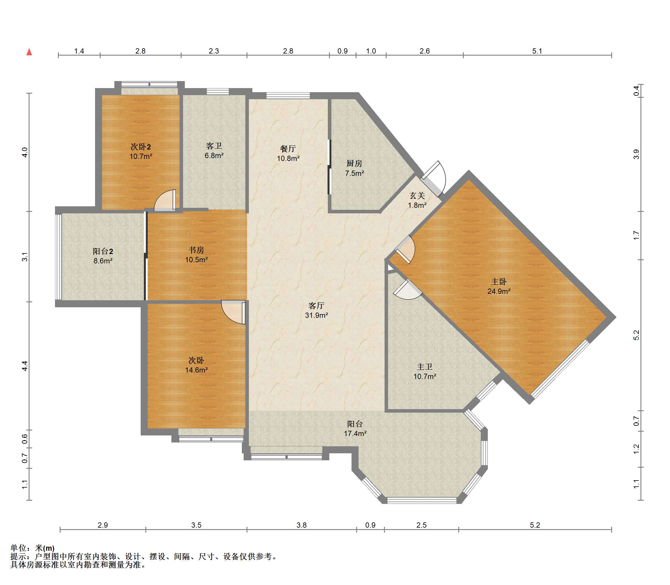 春晖花园 3室3厅2卫 168.57m&sup2;