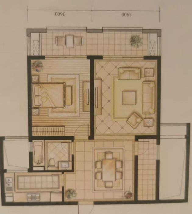 南通橡树湾 2室1厅1卫 88.00m&sup2;