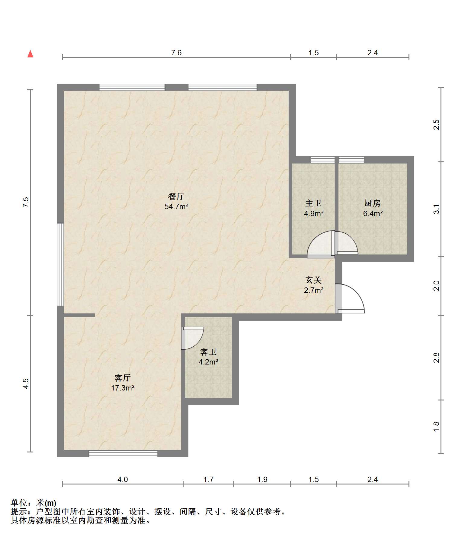 苏建学府雅居 0室1厅1卫 148.00m&sup2;