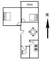 富贵园 2室1厅1卫 62m&sup2;
