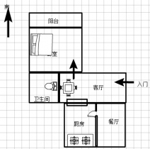 望江楼小区 1室1厅卫 48.39m&sup2;