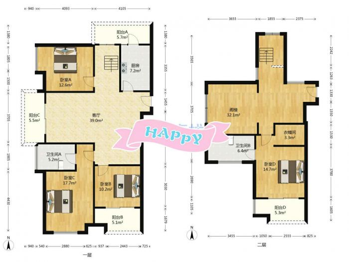 万濠星城 5室2厅2卫 200m&sup2;