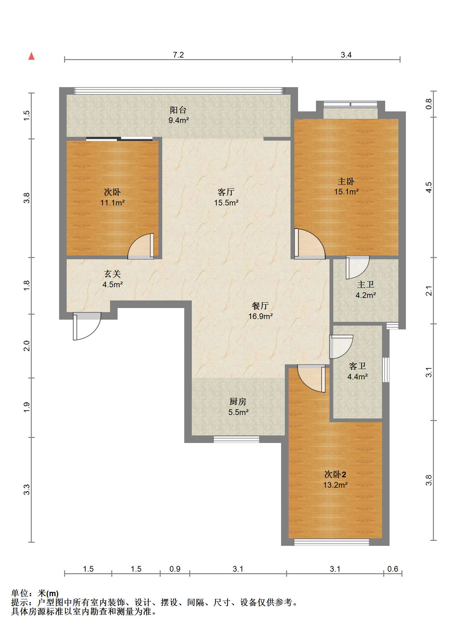 世茂新界 3室2厅2卫 122m&sup2;