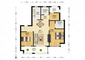 丽景湾 3室1厅1卫 97m&sup2;