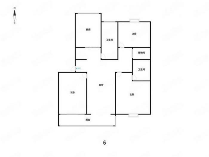 观阳名邸 3室1厅1卫 134m&sup2;