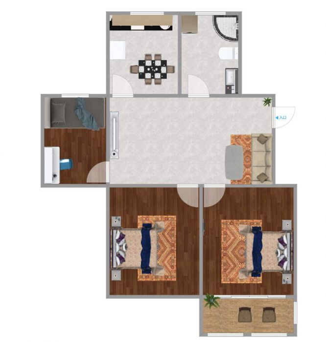 越江新村 2室2厅1卫 76m&sup2;