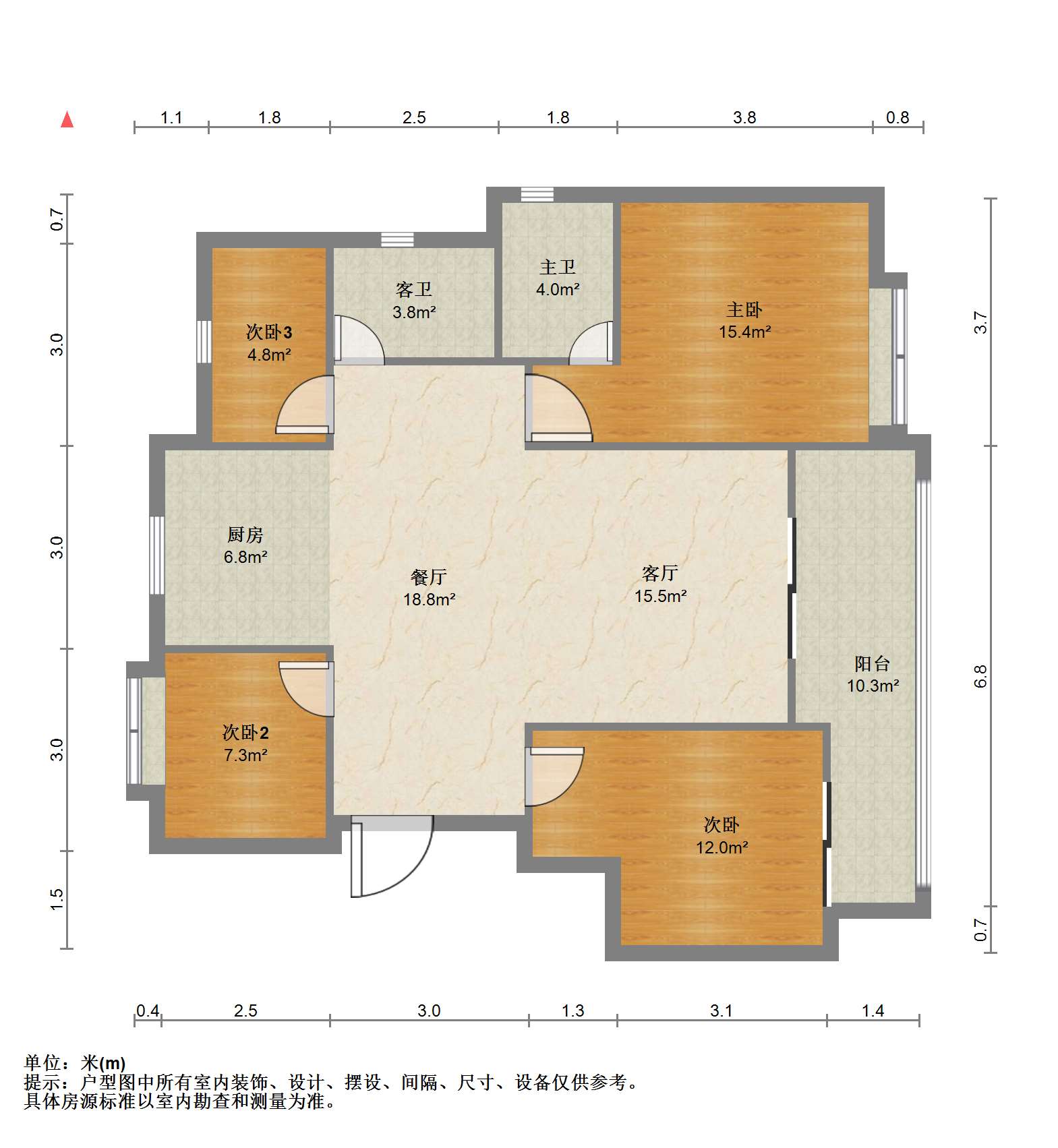 佳源都市 4室2厅2卫 124.00m&sup2;