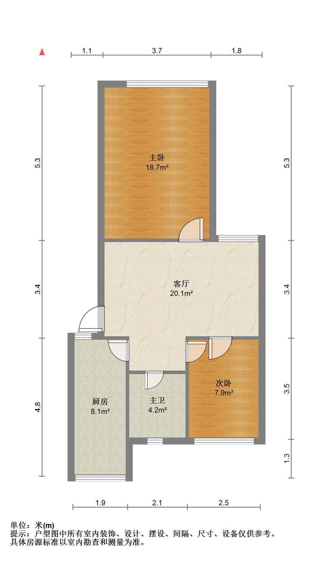 学田苑 2室1厅1卫 62.00m&sup2;