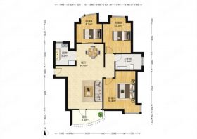 绿城玉兰公寓 3室2厅1卫 120.18m&sup2;