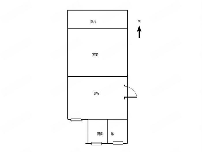 南川园新村 1室1厅1卫 46.03m&sup2;