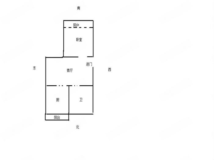 三里墩花苑 1室1厅1卫 61m&sup2;