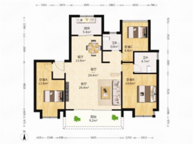 雍华府 3室2厅2卫 117.5m&sup2;