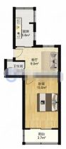 虹桥新村(朝霞路) 1室1厅1卫 48m&sup2;