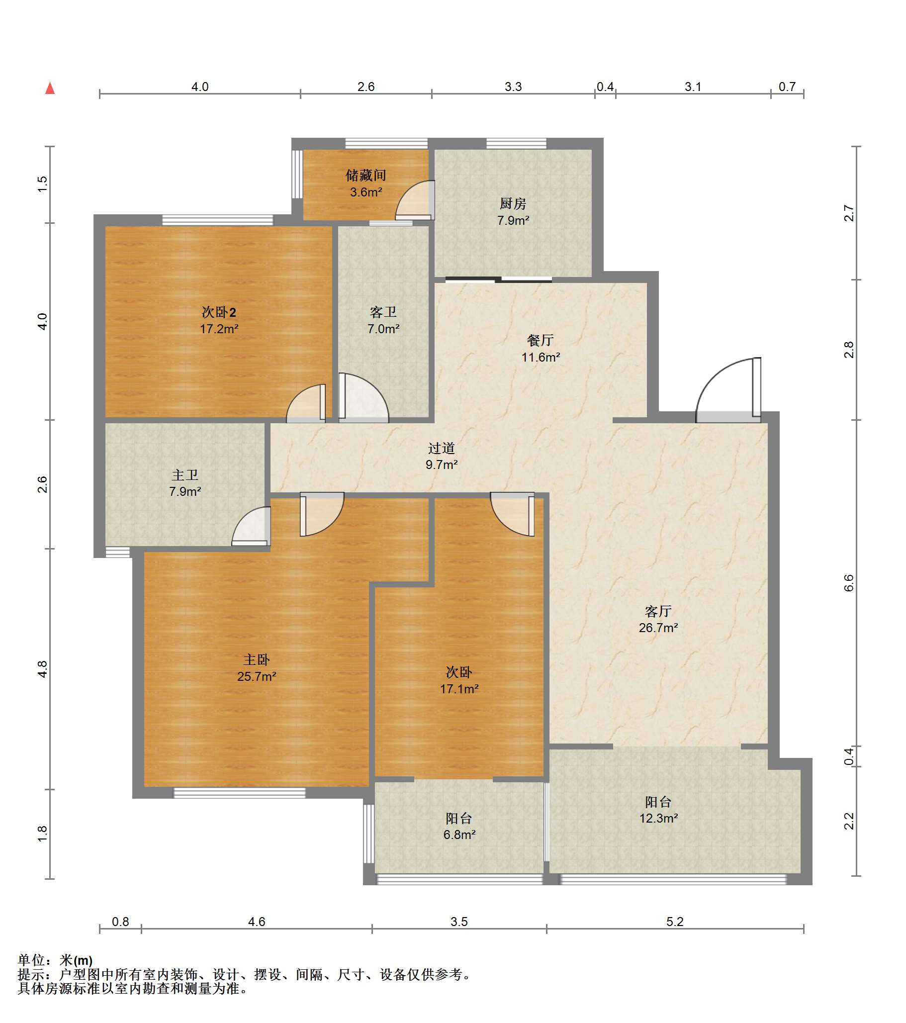 苏建名都城 3室2厅2卫 150m&sup2;