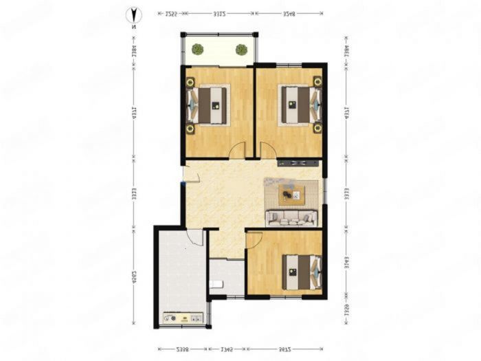 教育新村 3室1厅1卫 95m&sup2;