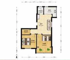 富贵园 2室1厅1卫 65.56m&sup2;