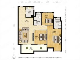万科有湖（翡翠心湖） 3室2厅2卫 128m&sup2;