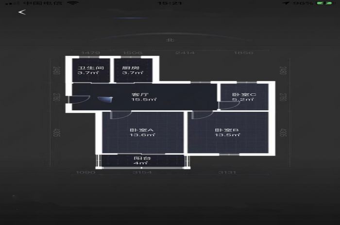 方大花苑 2室1厅1卫 78.58m&sup2;