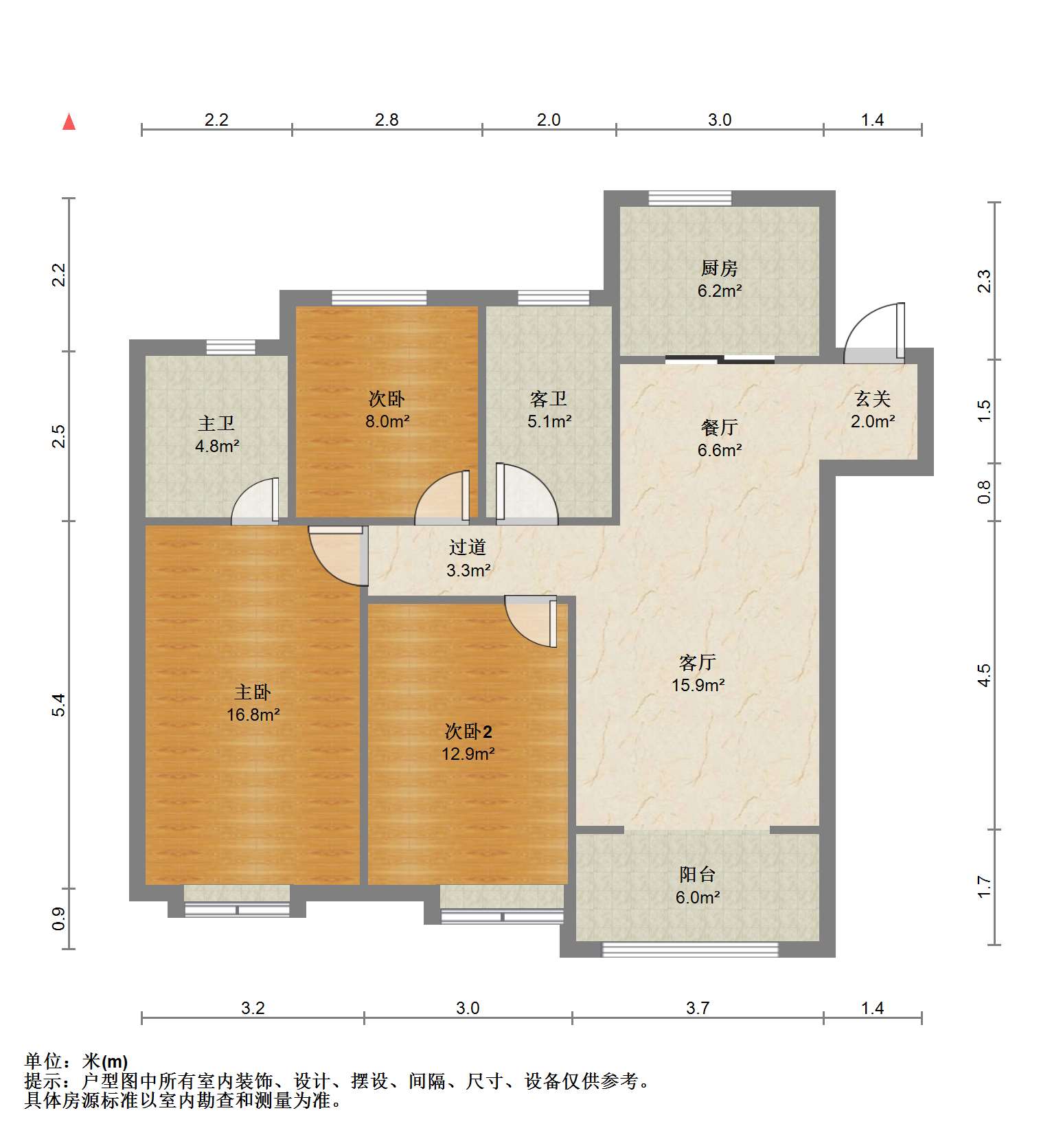 新城香溢紫郡 3室2厅2卫 115.00m&sup2;