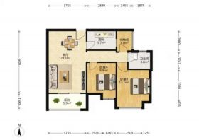 南山国际社区 2室1厅1卫 88.5m&sup2;