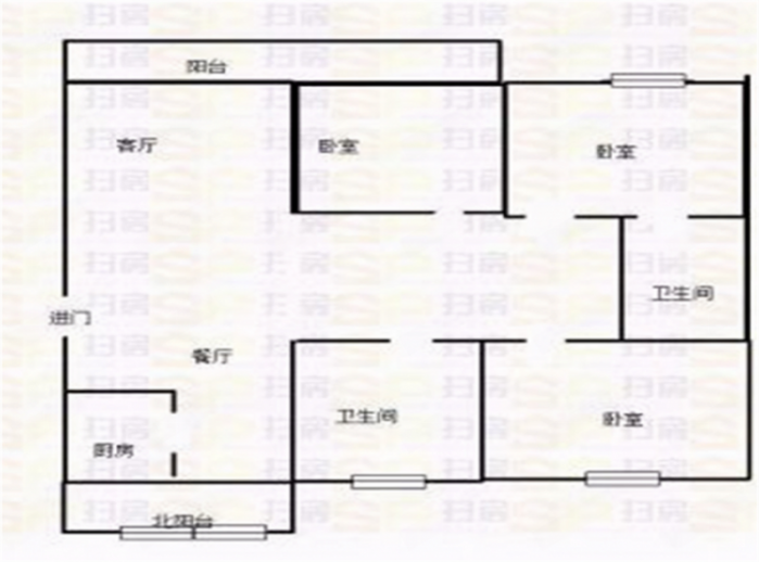 中南世纪城北区 3室2厅2卫 150m&sup2;