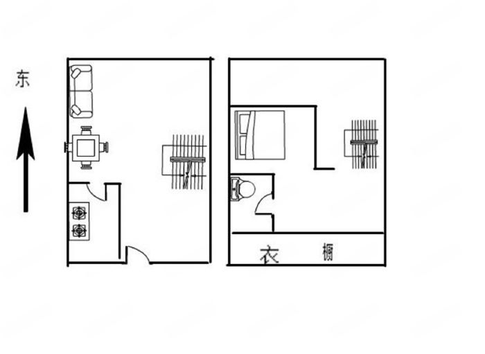 檀墅 1室1厅1卫 45m&sup2;