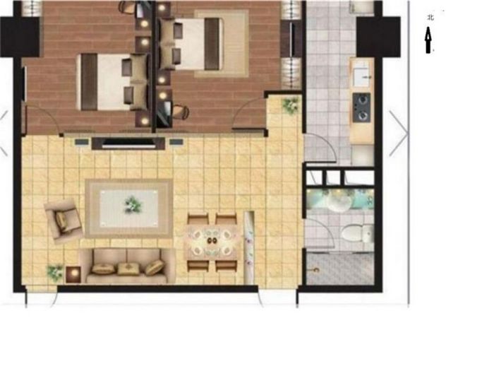 凤凰文化广场 2室2厅1卫 119m&sup2;