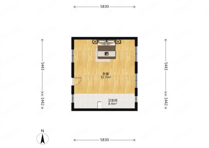 涌鑫八达通广场 2室1厅1卫 61.5m&sup2;