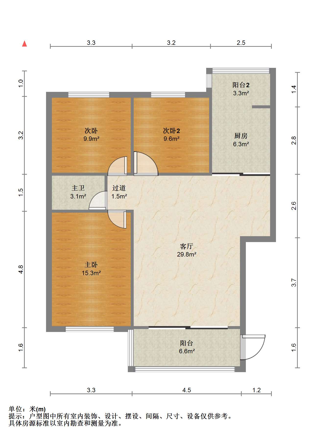 银花苑 3室1厅1卫 103m&sup2;