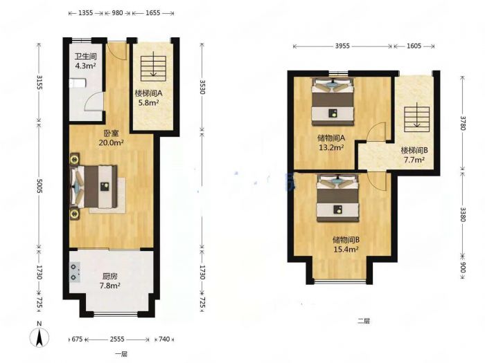 宏景大厦 3室1厅3卫 56.30m&sup2;