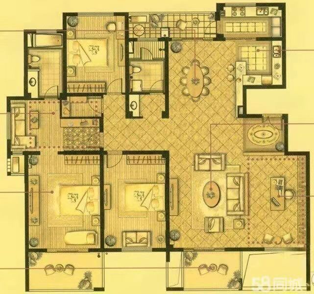 南通壹城水清木华 4室2厅2卫 240m&sup2;