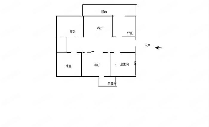 黎明花园 3室2厅1卫 127m&sup2;