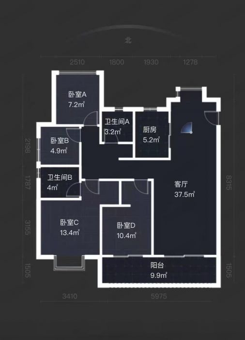 时光漫城 3室2厅2卫 125m&sup2;