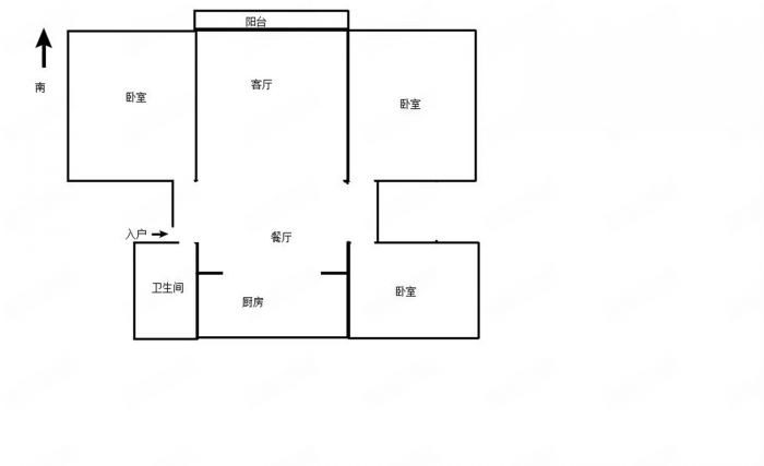 新龙花苑 3室2厅1卫 140m&sup2;