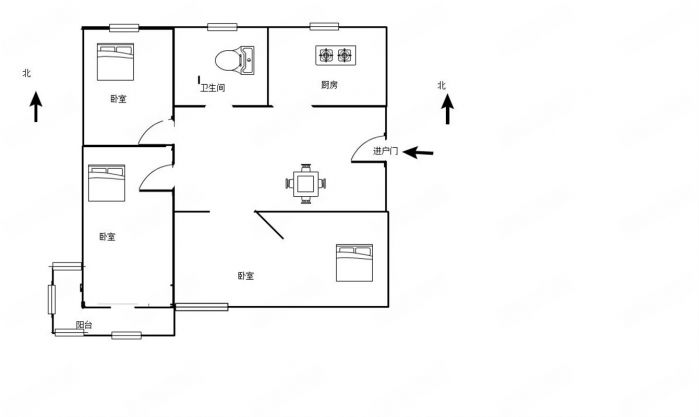 易家桥新村 3室1厅1卫 72.5m&sup2;