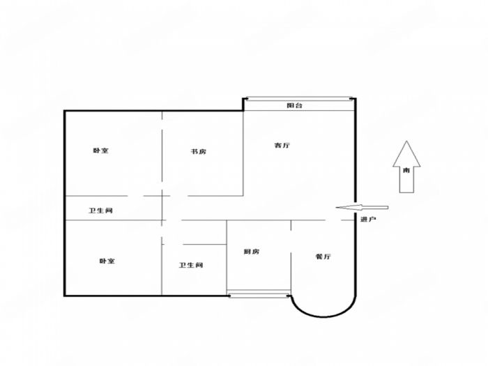 优山美地花园南区 3室1厅1卫 105.00m&sup2;