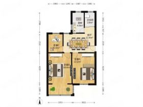 中南苑 3室1厅1卫 74.6m&sup2;