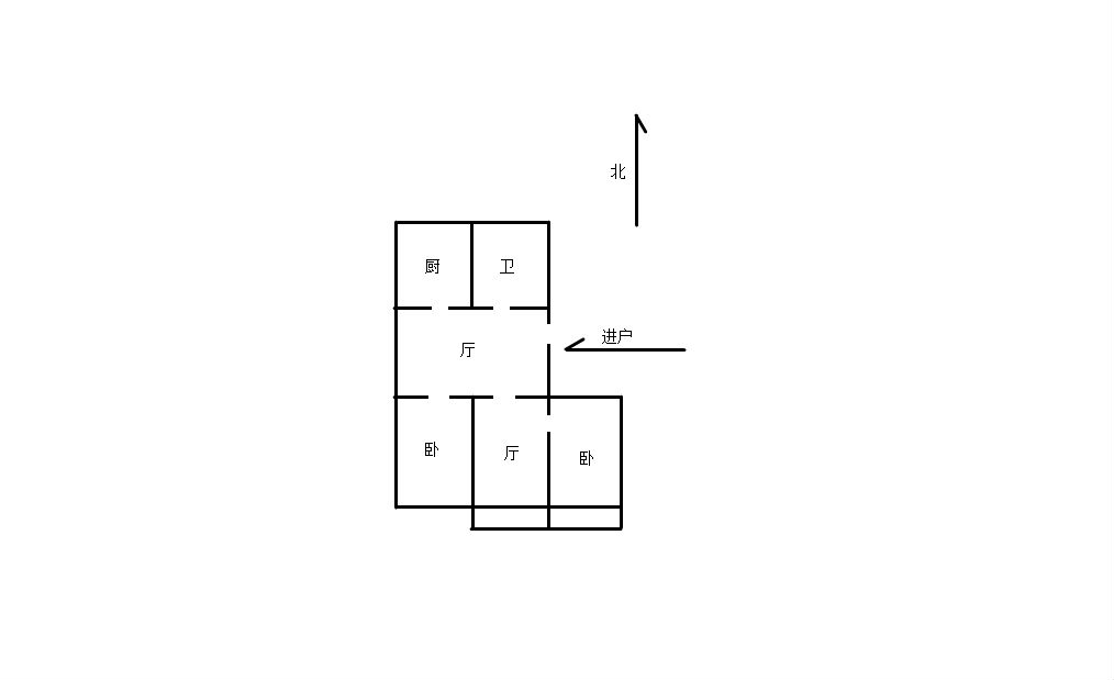 北濠桥东村 2室2厅1卫 105m&sup2;