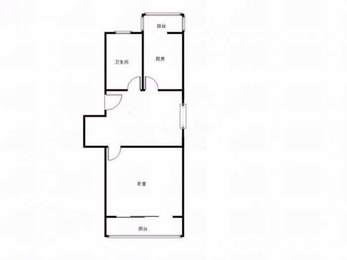 星海花园 1室1厅1卫 52.5m&sup2;