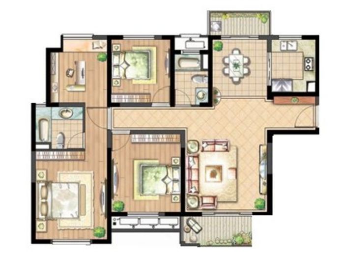 景瑞望府 3室2厅2卫 142.00m&sup2;