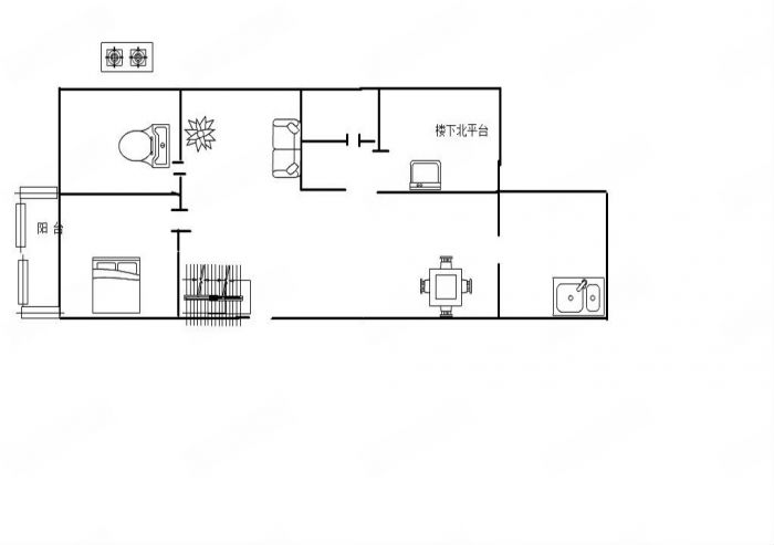 城港花苑西区 4室2厅1卫 150.00m&sup2;