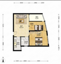 中南大厦 2室1厅1卫 75m&sup2;