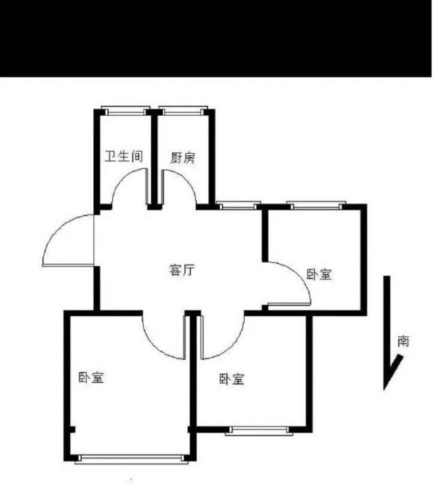 富新社区 3室1厅1卫 72.64m&sup2;