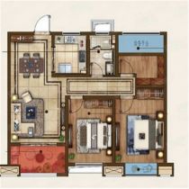 云樾东方 3室2厅1卫 95m&sup2;