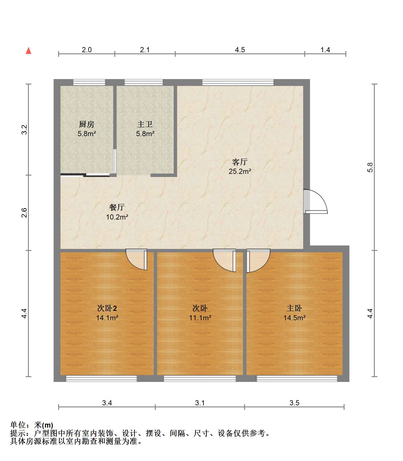 文峰新村 3室2厅1卫 118.00m&sup2;