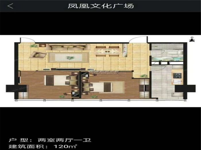 凤凰文化广场 3室1厅1卫 117.81m&sup2;