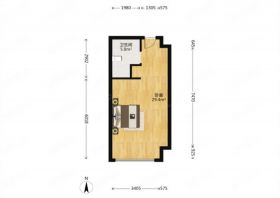 圆融堤调 1室1厅1卫 55m&sup2;