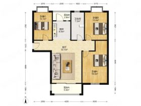 朝阳花苑 3室2厅1卫 117m&sup2;