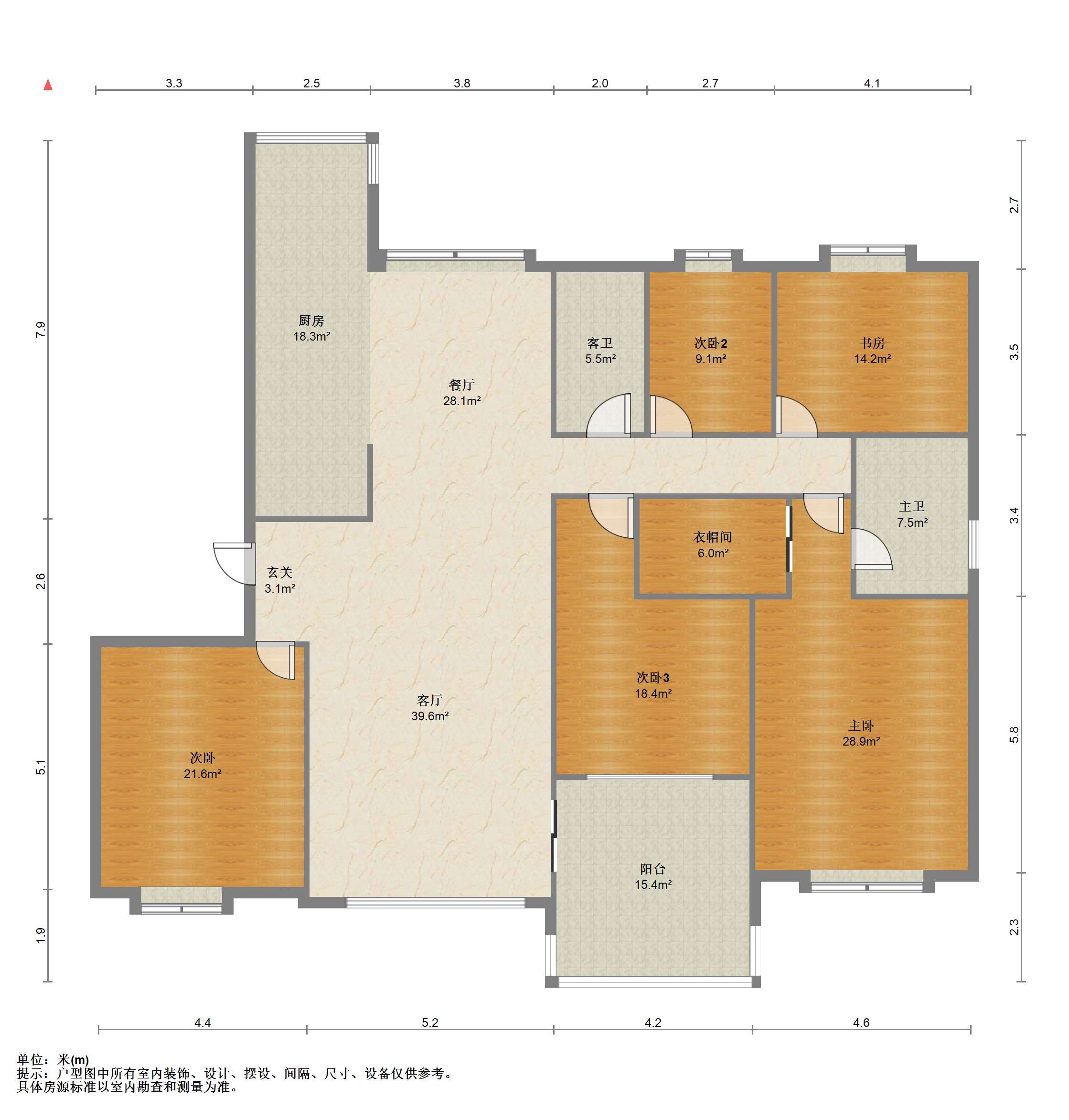 碧桂园(南通经济技术开发区) 5室2厅2卫 257.00m&sup2;