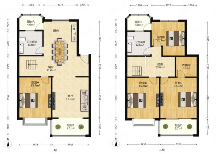 星湖花园 4室2厅2卫 188.88m&sup2;